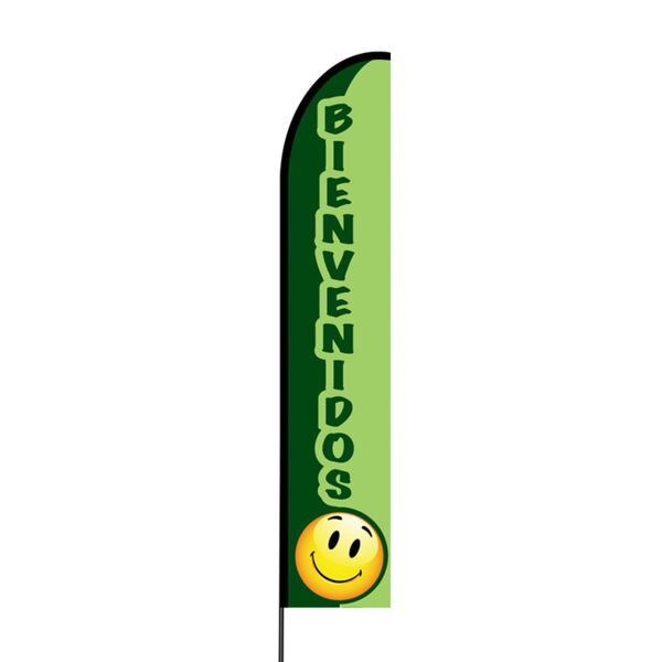 Green Bienevidos Promotion Flex Banner EVO Flag Single Sided Print Thumbnail