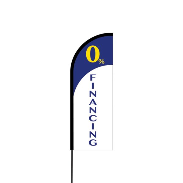 0% Financing Flex Banner Flag - 11ft Thumbnail