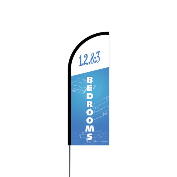 1 2 & 3 Bedroom Flex Banner Flag - 11ft Thumbnail
