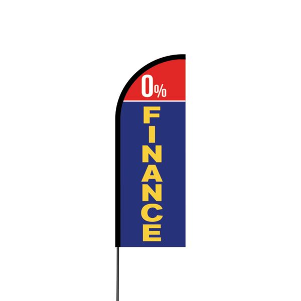0% Financing Flex Banner Flag - 11ft Thumbnail