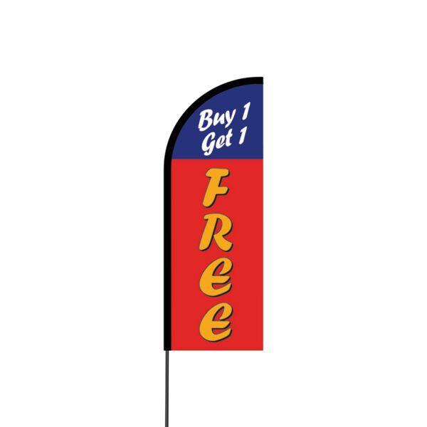 Buy One Get One Free Flex Banner Flag - 11ft Thumbnail