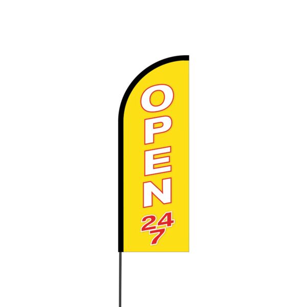 Open 24/7 Flex Banner Flag - 11ft Thumbnail