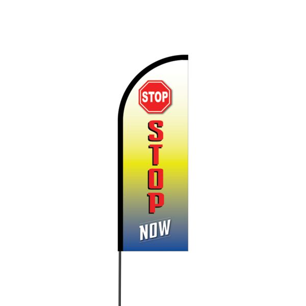Stop Now Flex Banner Flag - 11ft Thumbnail