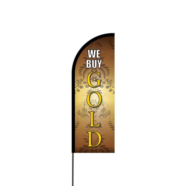 We Buy Gold Flex Banner Flag - 11ft Thumbnail