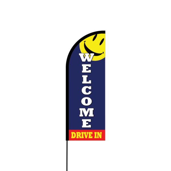 Welcome Drive In Flex Banner Flag - 11ft Thumbnail
