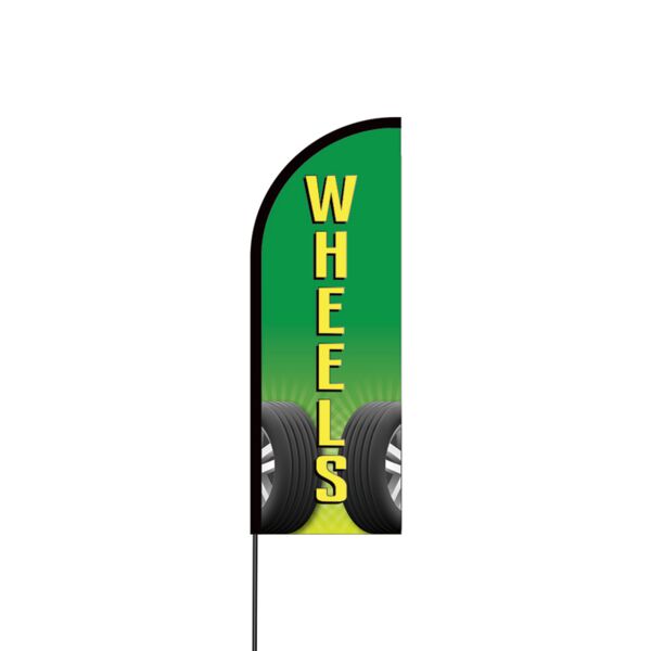 Wheels Flex Banner Flag - 11ft Thumbnail