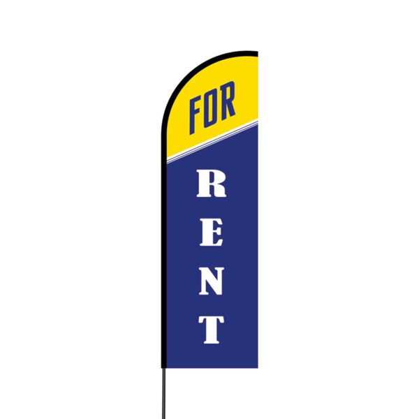 For Rent Flex Banner Flag - 14 (Single Sided) Thumbnail