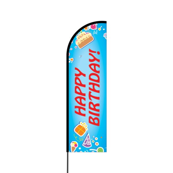 Happy Birthday Flex Banner Flag - 14 (Single Sided) Thumbnail