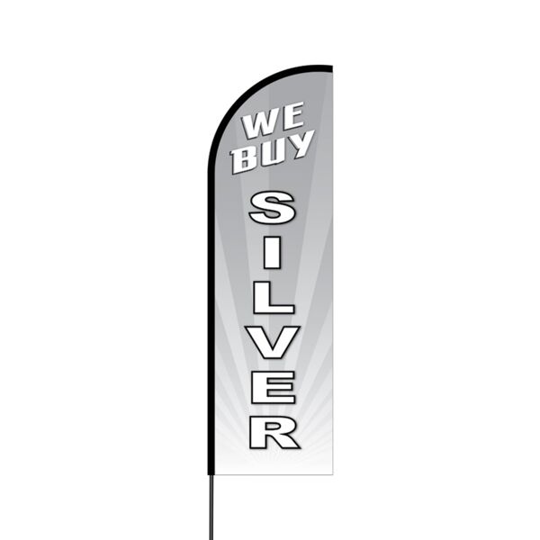 We Buy Silver Flex Banner Flag - 14 (Single Sided) Thumbnail