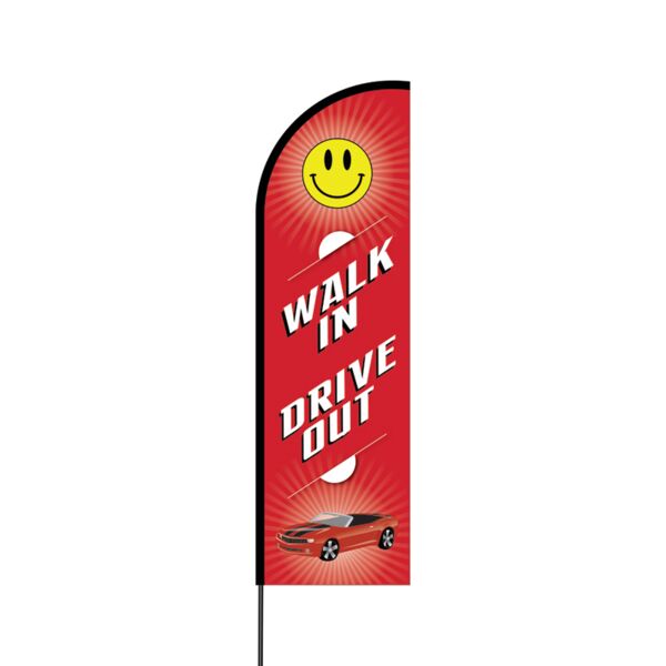 Walk In Drive Out Flex Banner Flag - 14 (Single Sided) Thumbnail
