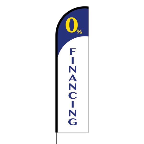 0% Financing Flex Banner Flag - 16 (Single Sided) Thumbnail