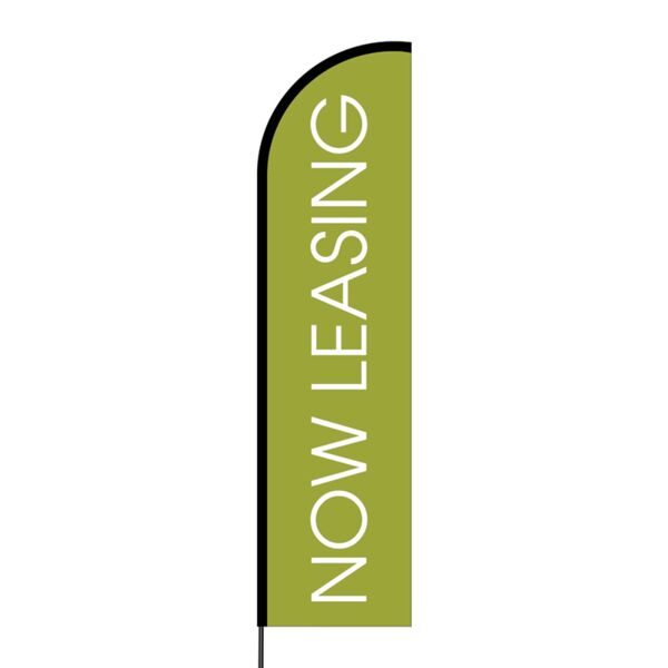 Now Leasing Flex Banner Flag - 16ft (Single Sided) Thumbnail