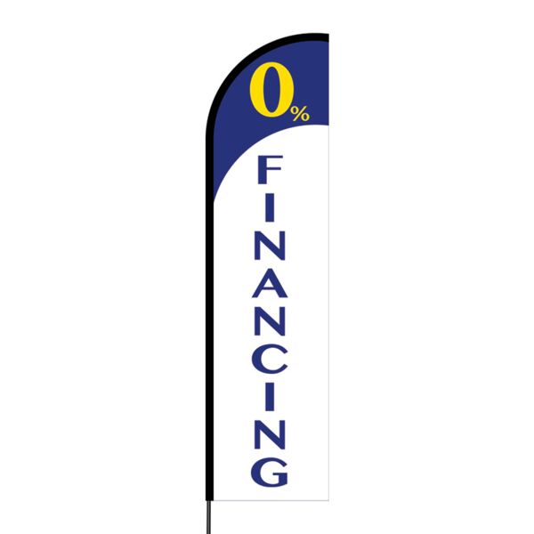 0% Financing Flex Banner Flag - 16ft (Single Sided) Thumbnail