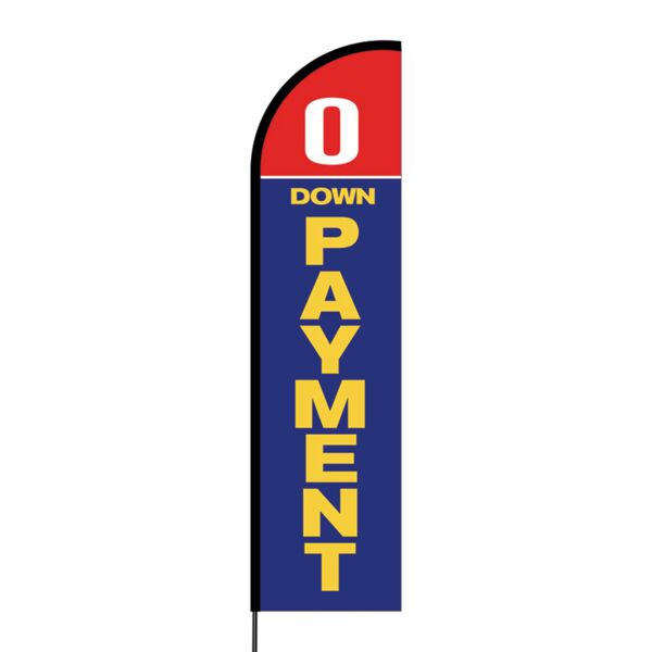 0 Down Payment Flex Banner Flag - 16ft (Single Sided) Thumbnail