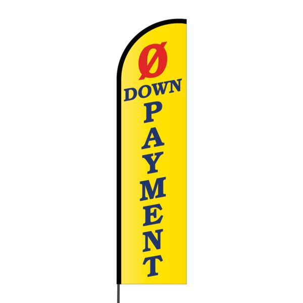 0 Down Payment Flex Banner Flag - 16ft (Single Sided) Thumbnail