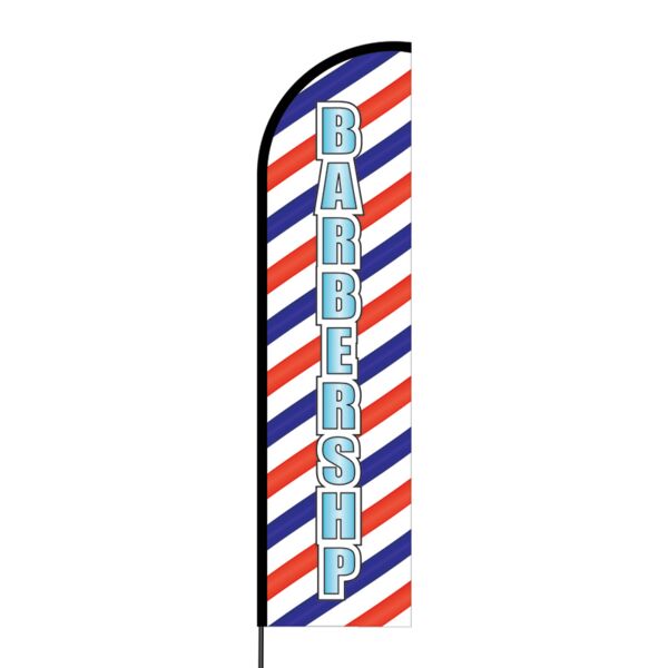 Barbershop Flex Banner Flag - 16ft (Single Sided) Thumbnail