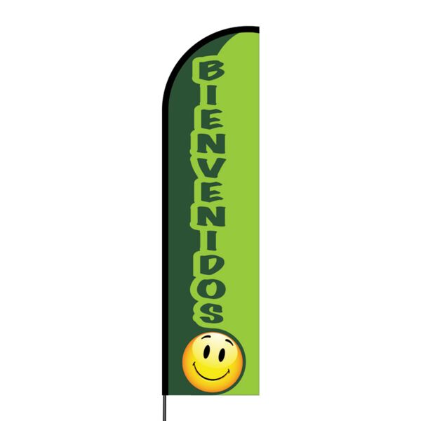 Bienvenidos Flex Banner Flag - 16ft (Single Sided) Thumbnail