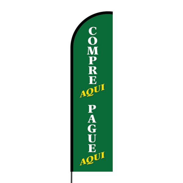 Compre Aqui Pague Aqui Flex Banner Flag - 16ft (Single Sided) Thumbnail