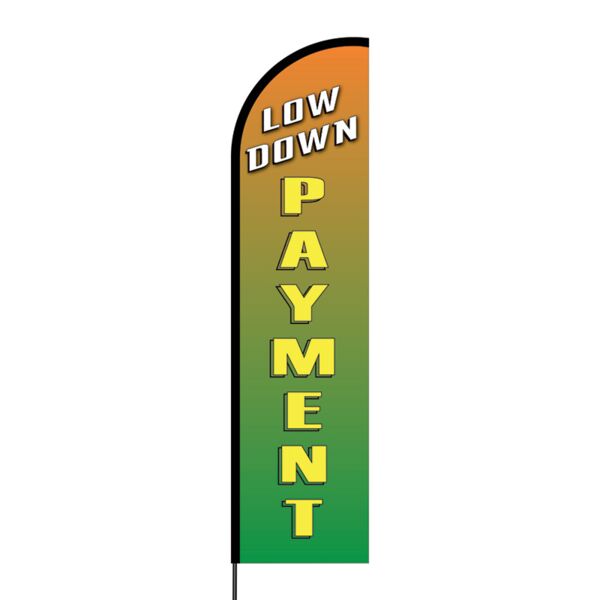 Low Down Payment Flex Banner Flag - 16ft (Single Sided) Thumbnail