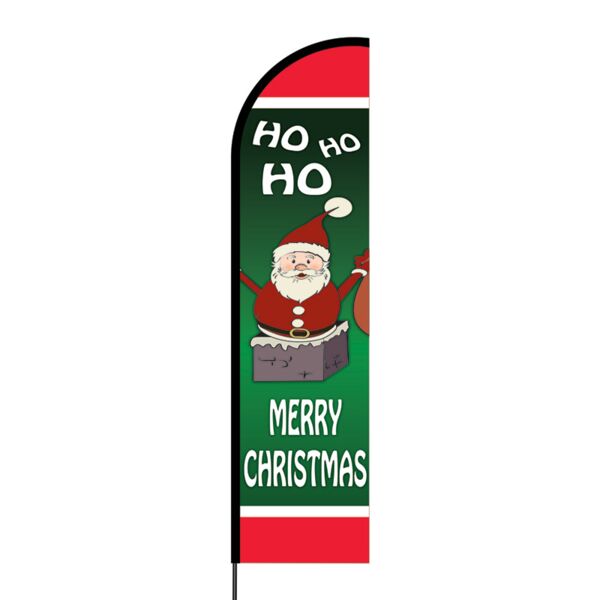Merry Christmas Flex Banner Flag - 16ft (Single Sided) Thumbnail