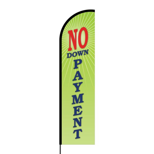 No Down Payment Flex Banner Flag - 16ft (Single Sided) Thumbnail