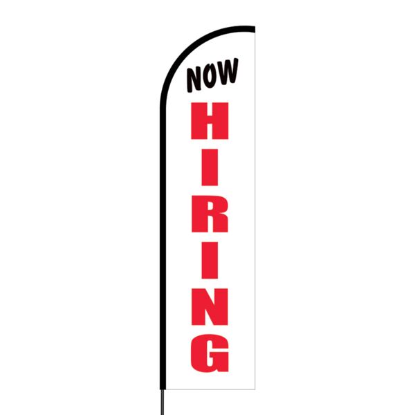 Now Hiring Flex Banner Flag - 16ft (Single Sided) Thumbnail