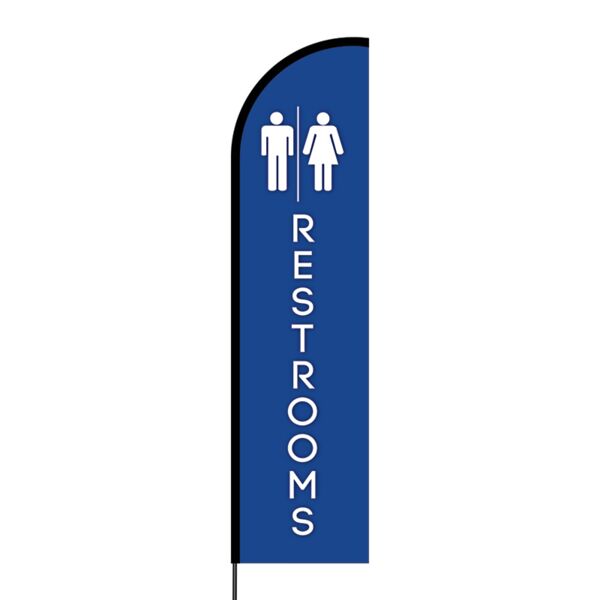 Restrooms Flex Banner Flag - 16ft (Single Sided) Thumbnail