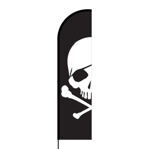 Skull Flex Banner Flag - 16ft (Single Sided) Thumbnail