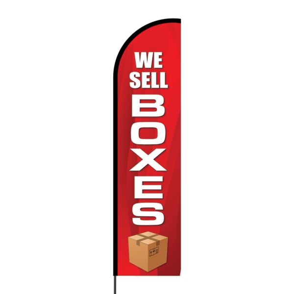We Sell Boxes Flex Banner Flag - 16ft (Single Sided) Thumbnail