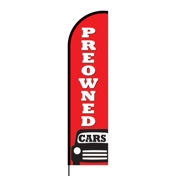Pre-Owned Cars Flex Banner Flag - 16ft (Single Sided) Thumbnail