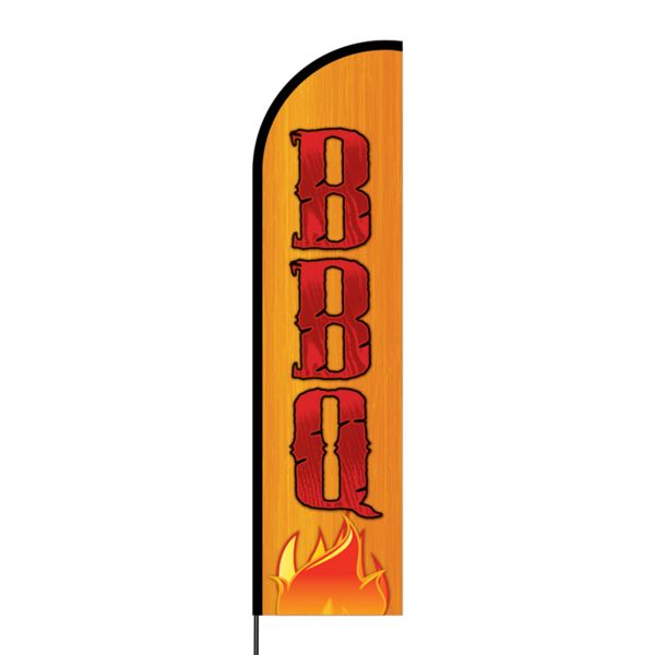 BBQ Flex Banner Flag - 16ft (Single Sided) Thumbnail