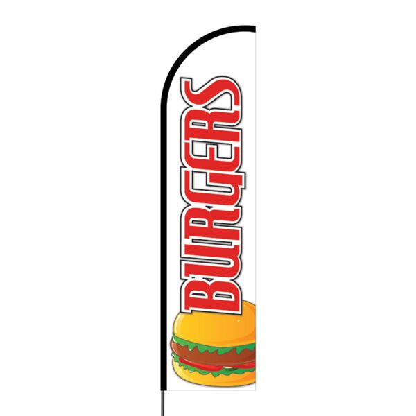 Burgers Flex Banner Flag - 16ft (Single Sided) Thumbnail