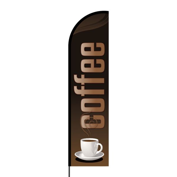 Coffee Flex Banner Flag - 16ft (Single Sided) Thumbnail