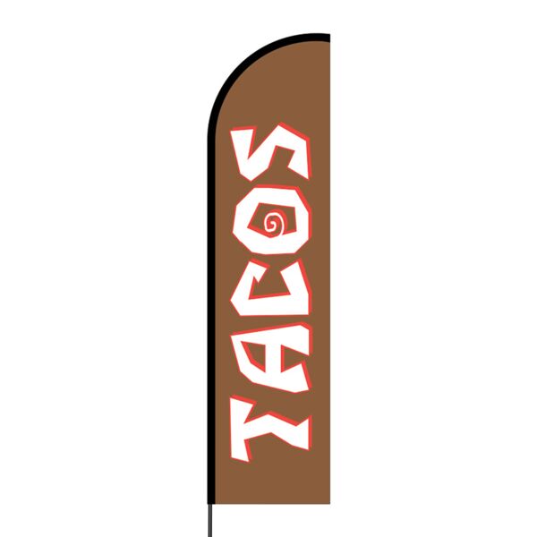 Tacos Flex Banner Flag - 16ft (Single Sided) Thumbnail