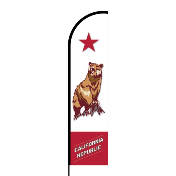 California Republic Flex Banner Flag - 16ft (Single Sided) Thumbnail