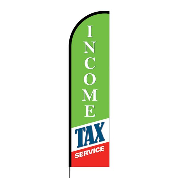 Income Tax Services Flex Banner Flag - 16ft (Single Sided) Thumbnail