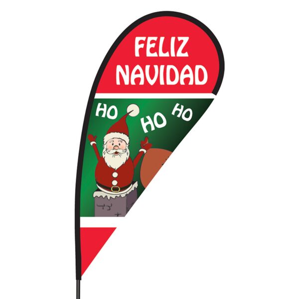 Feliz Navidad Flex Blade Flag - 09' Single Sided Thumbnail