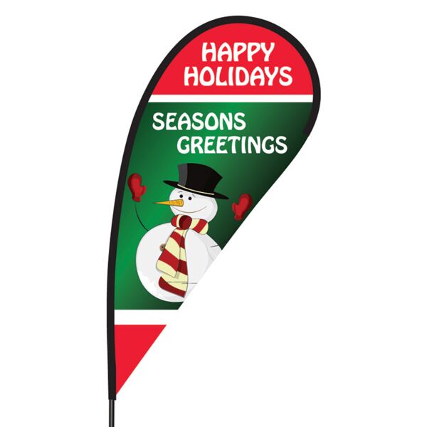Happy Holidays Flex Blade Flag - 09' Single Sided Thumbnail