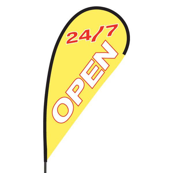 Open 24/7 Flex Blade Flag - 09' Single Sided Thumbnail