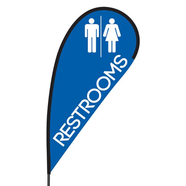 Restrooms Flex Blade Flag - 09' Single Sided Thumbnail
