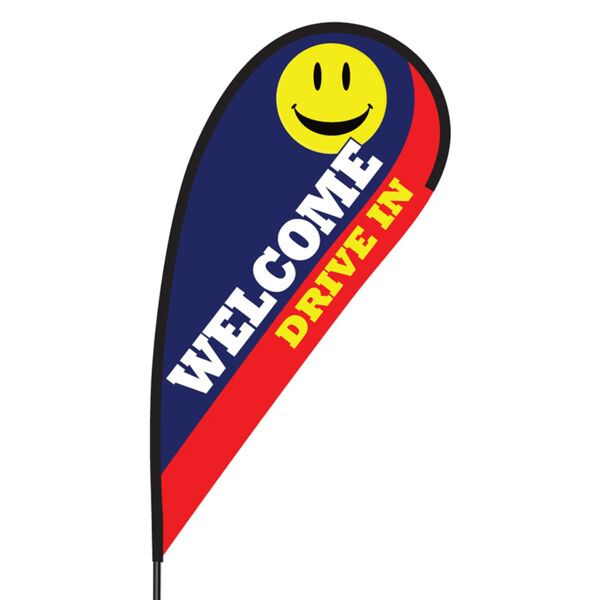 Welcome Drive In Flex Blade Flag - 09' Single Sided Thumbnail