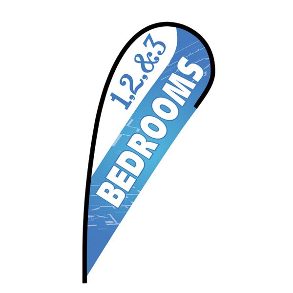 1 2 & 3 Bedrooms Flex Blade Flag - 12' Thumbnail